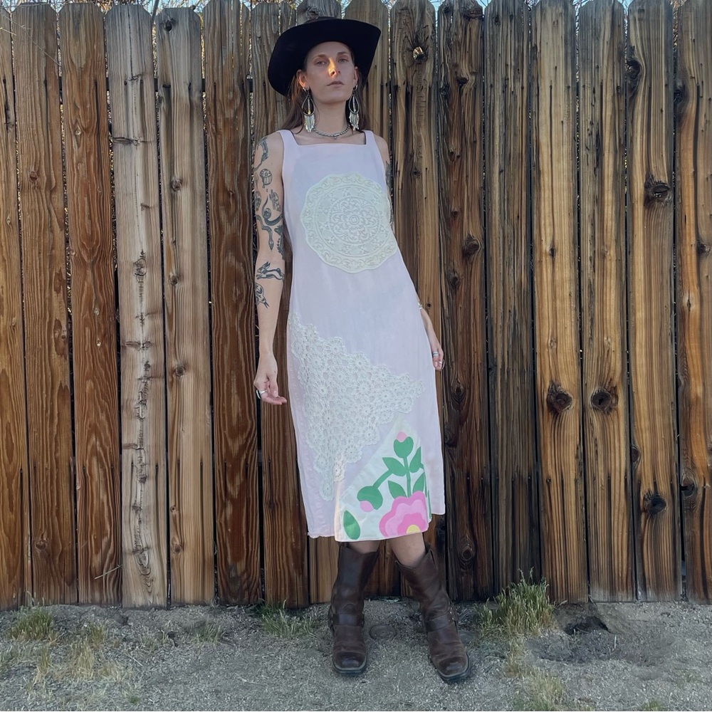 Vintage Upcycled Patchwork Dress - image 1